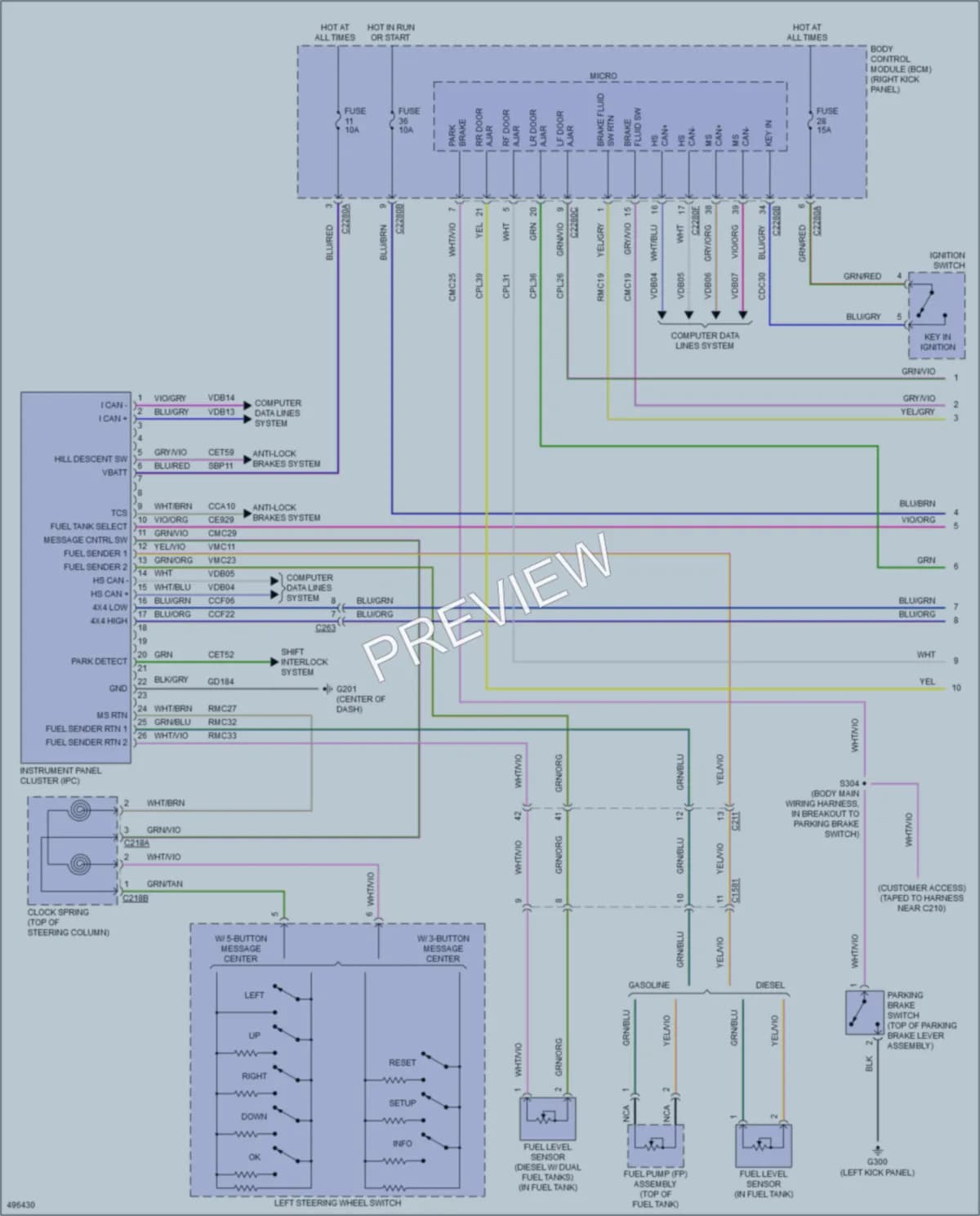 2016 Ford F350SuperDuty Instrument Cluster wiring diagram preview