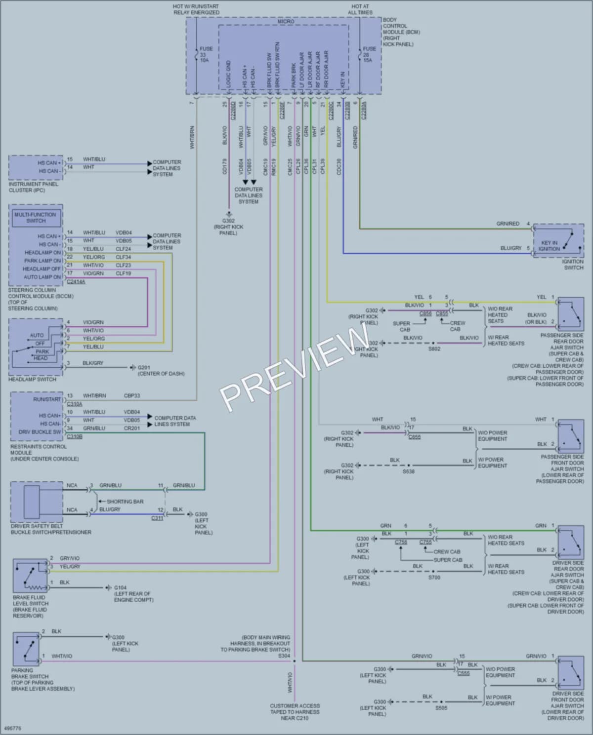2016 Ford F350SuperDuty Warning Systems wiring diagram preview