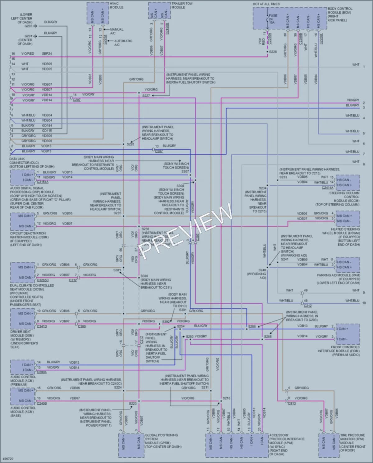 2016 Ford F450SuperDuty Computer Data Lines wiring diagram preview