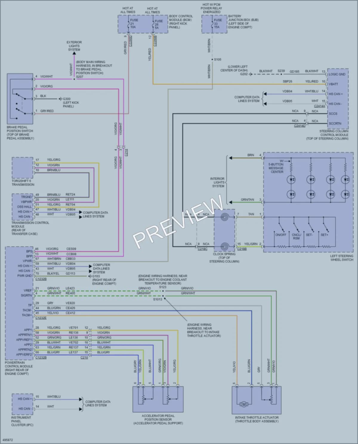 2016 Ford F450SuperDuty Cruise Control wiring diagram preview