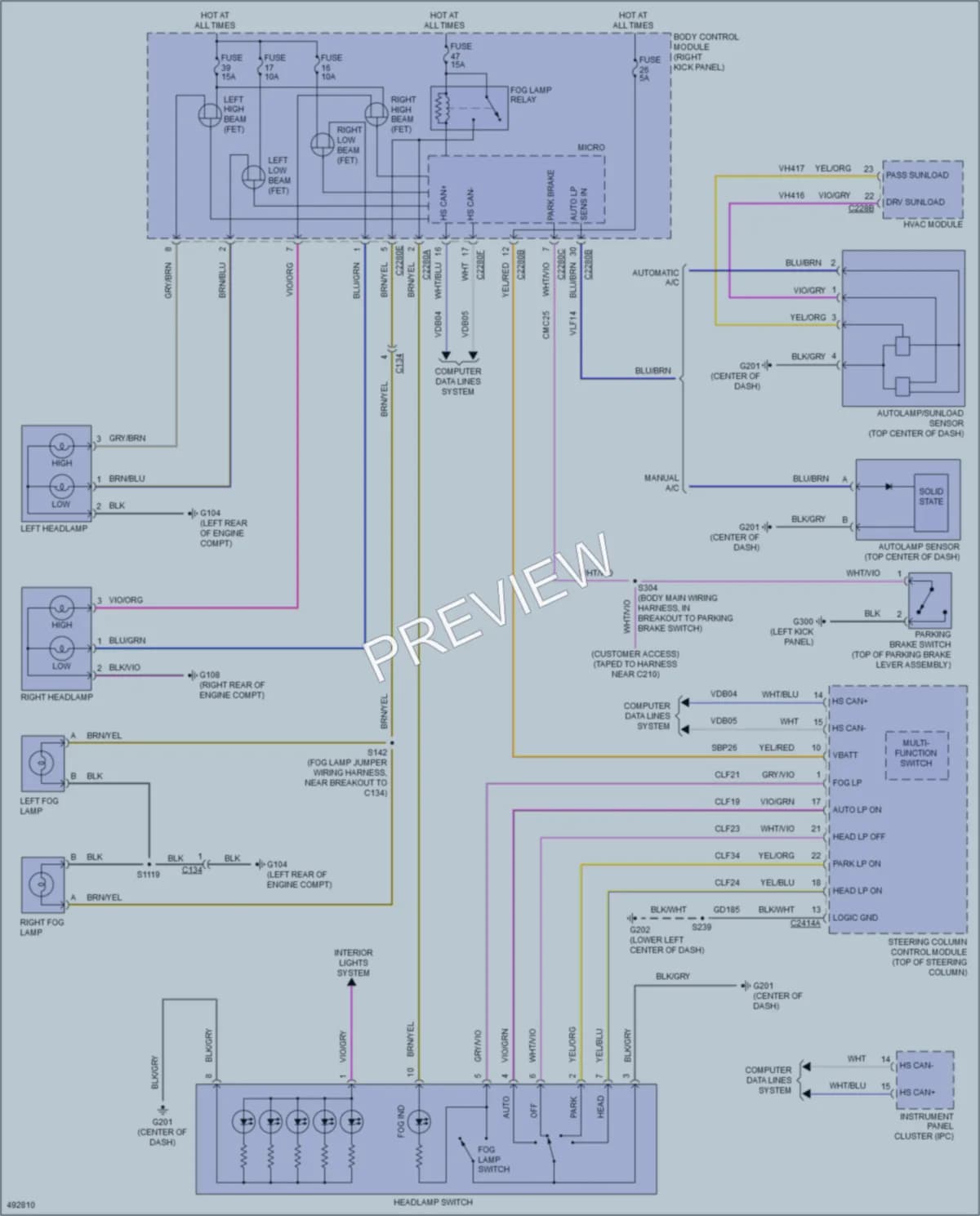 2016 Ford F450SuperDuty Headlights wiring diagram preview