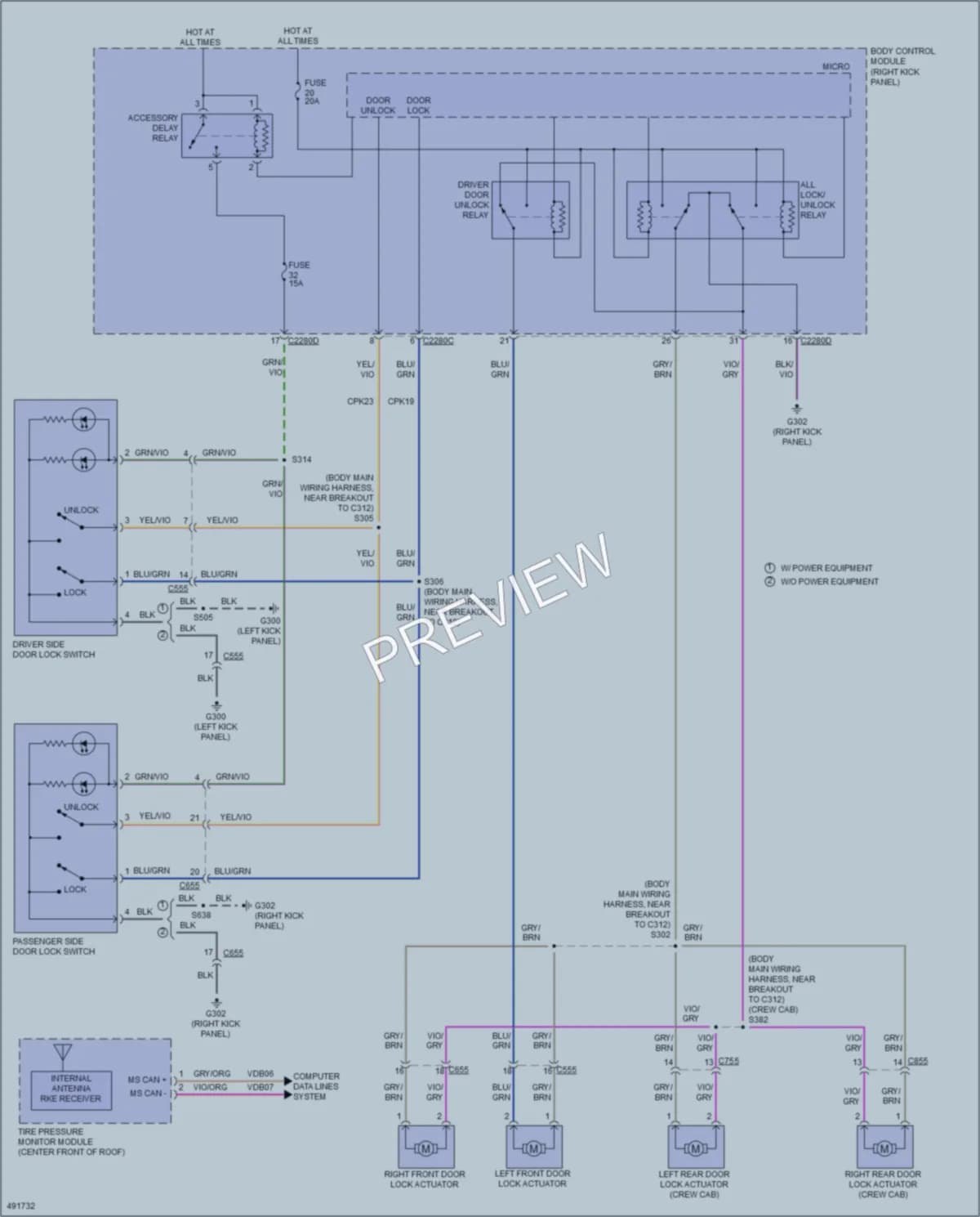 2016 Ford F450SuperDuty Power Door Locks wiring diagram preview