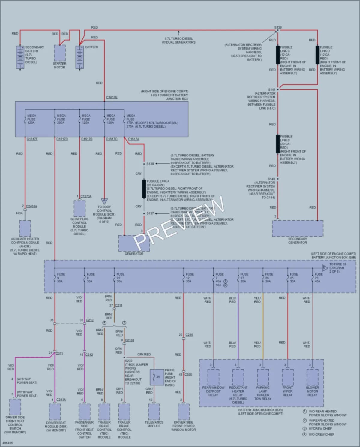 2016 Ford F550ChsCab Power Distribution wiring diagram preview