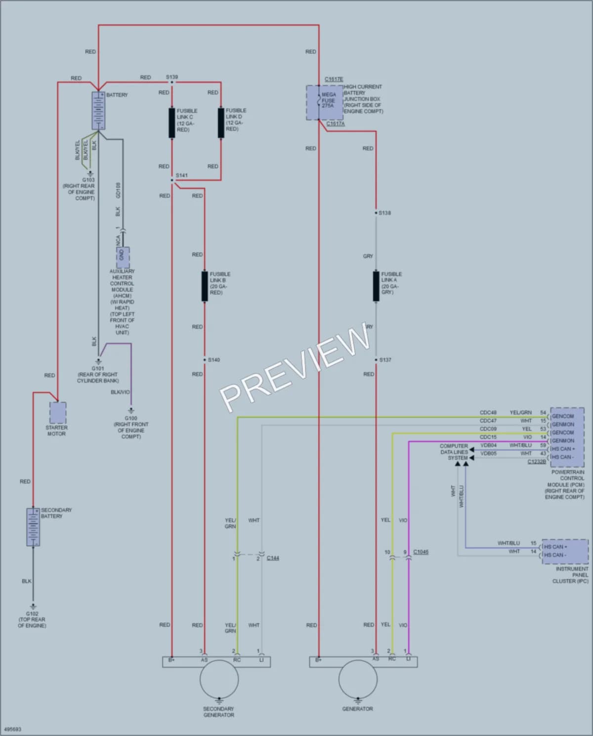 2016 Ford F550ChsCab Starting Charging wiring diagram preview