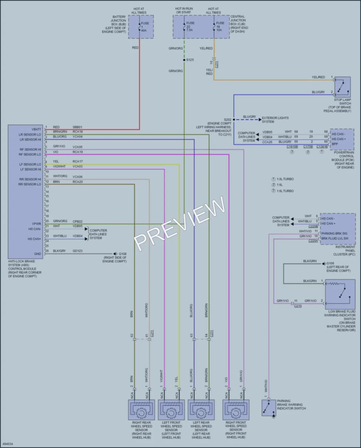 2016 Ford Fiesta Anti Lock Brakes wiring diagram preview