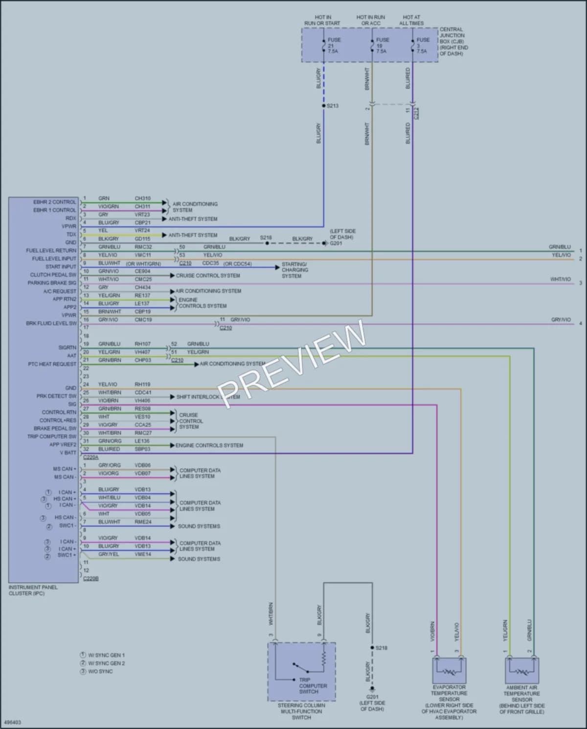 2016 Ford Fiesta Instrument Cluster wiring diagram preview