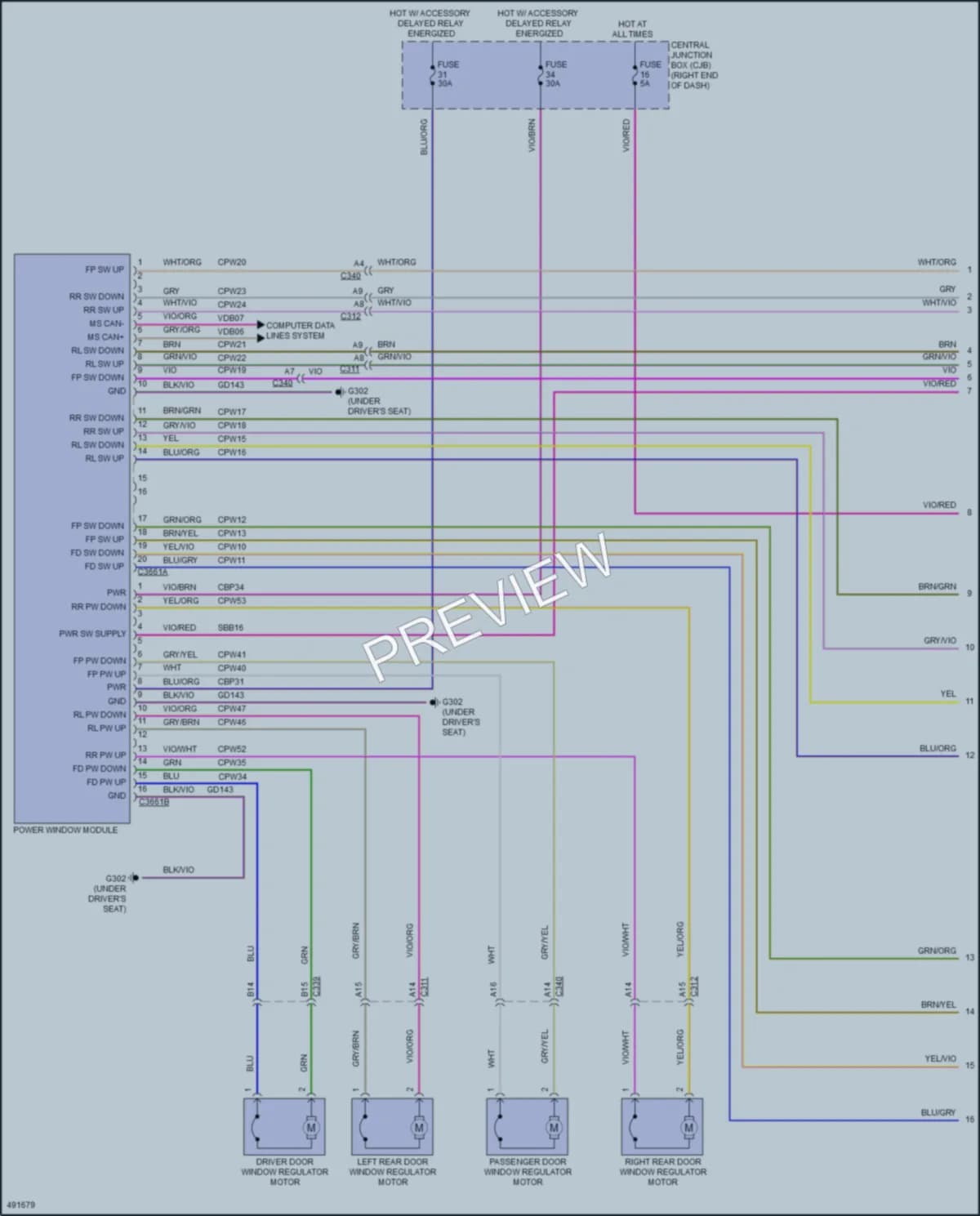 2016 Ford Fiesta Power Windows wiring diagram preview
