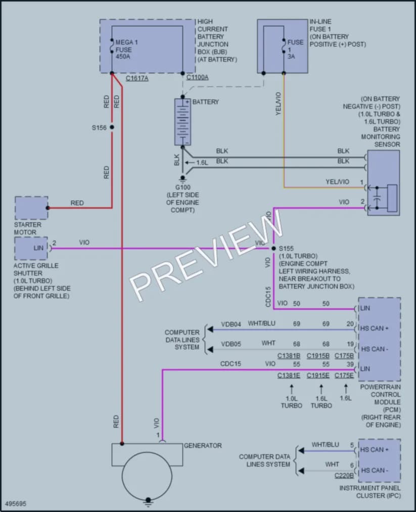 2016 Ford Fiesta Starting Charging wiring diagram preview