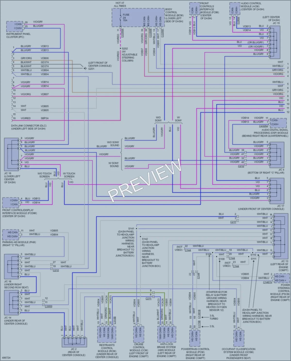 2016 Ford Flex Computer Data Lines wiring diagram preview