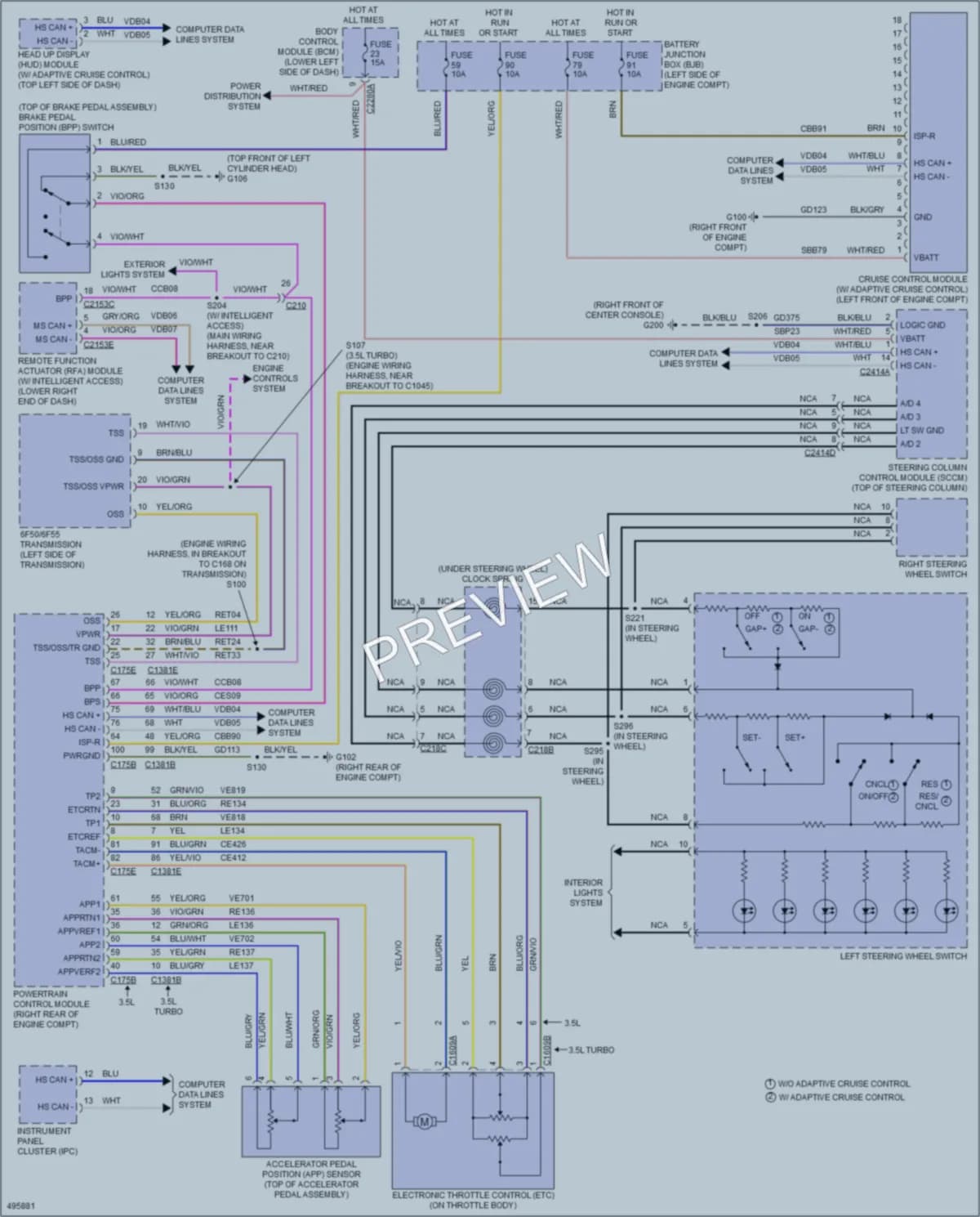 2016 Ford Flex Cruise Control wiring diagram preview