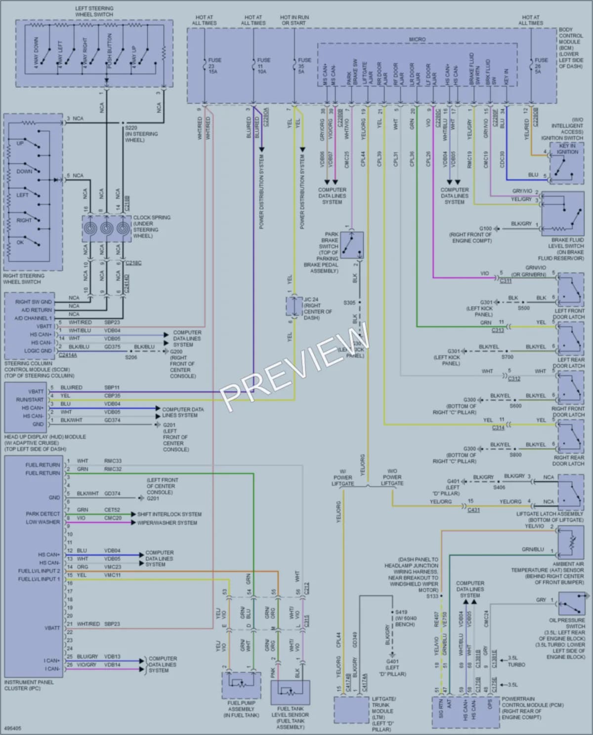 2016 Ford Flex Instrument Cluster wiring diagram preview