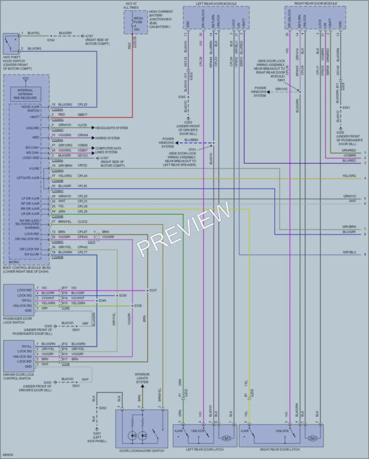 2016 Ford Focus Anti Theft wiring diagram preview