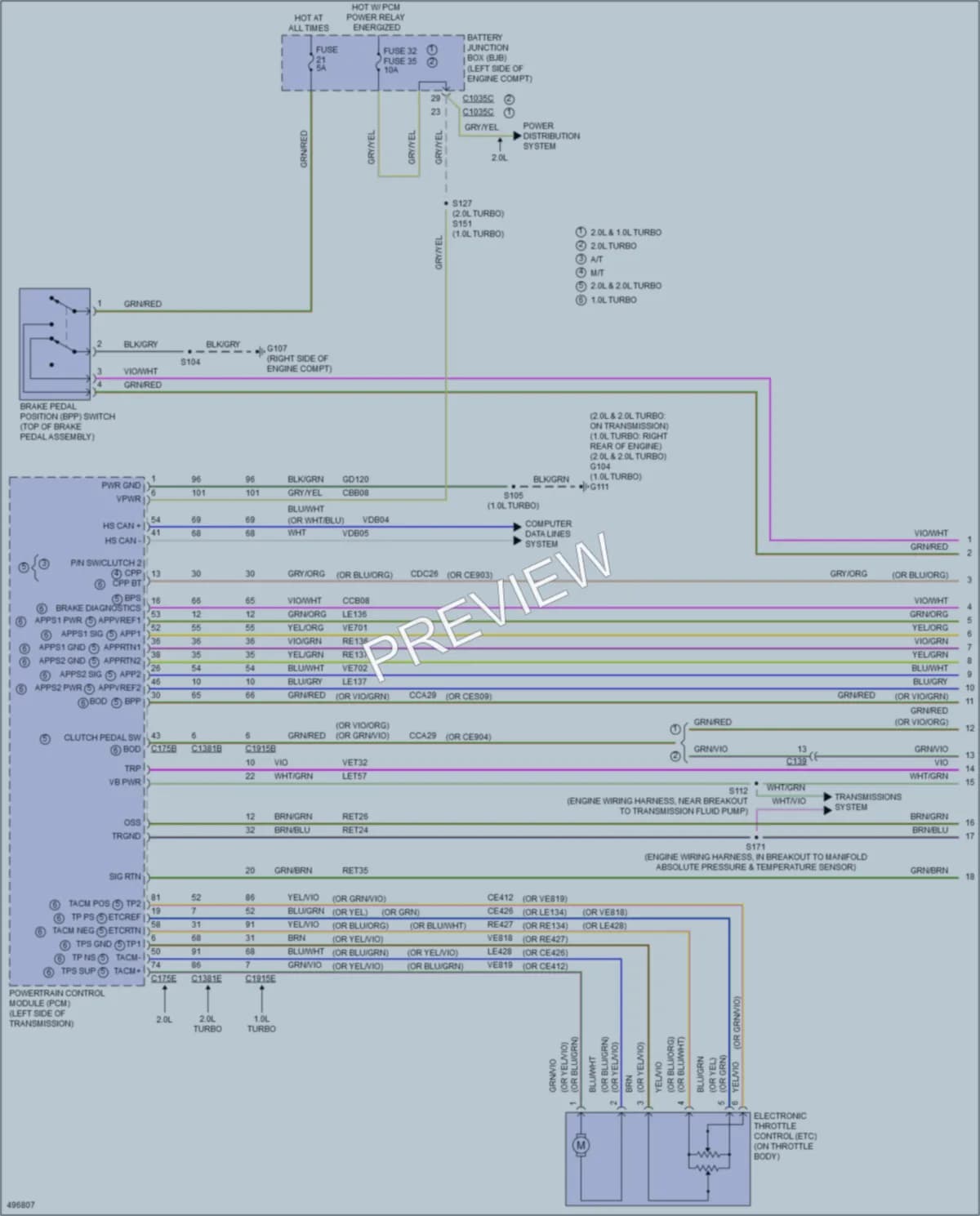 2016 Ford Focus Cruise Control wiring diagram preview