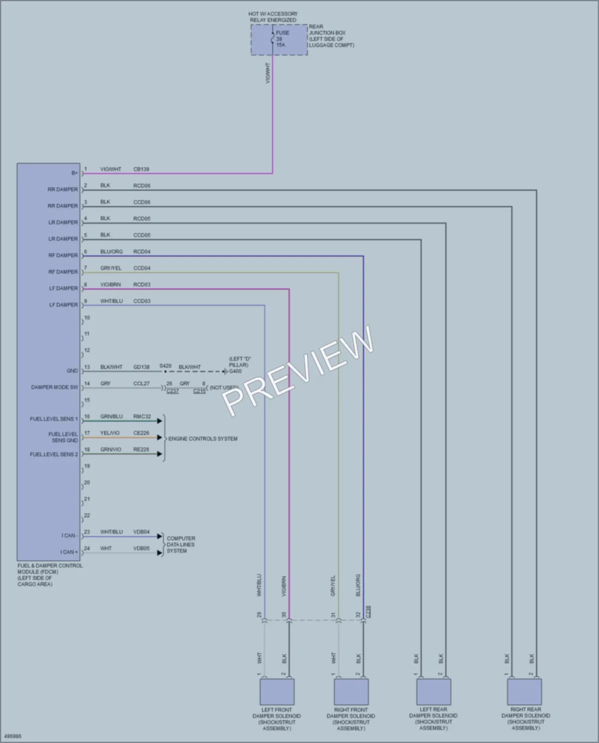 2016 Ford Focus Electronic Suspension wiring diagram preview