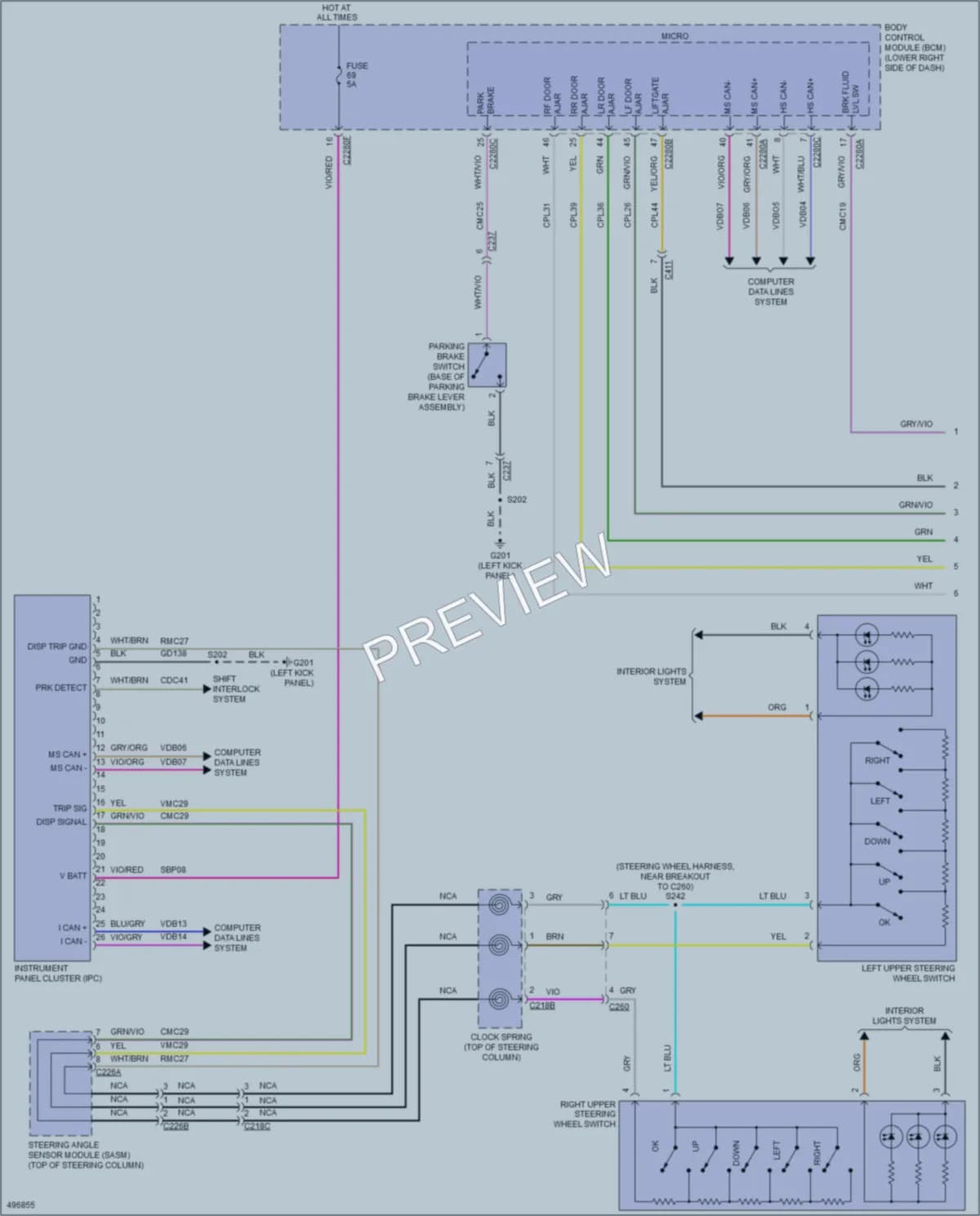 2016 Ford Focus Instrument Cluster wiring diagram preview
