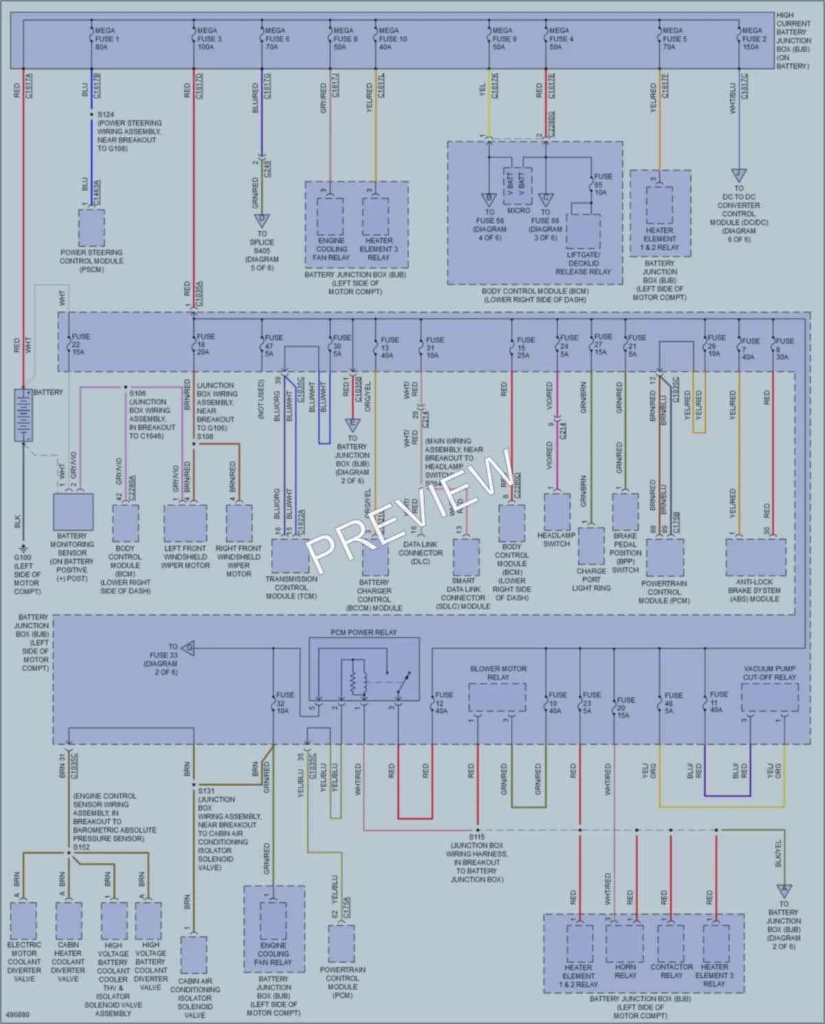 2016 Ford Focus Power Distribution wiring diagram preview