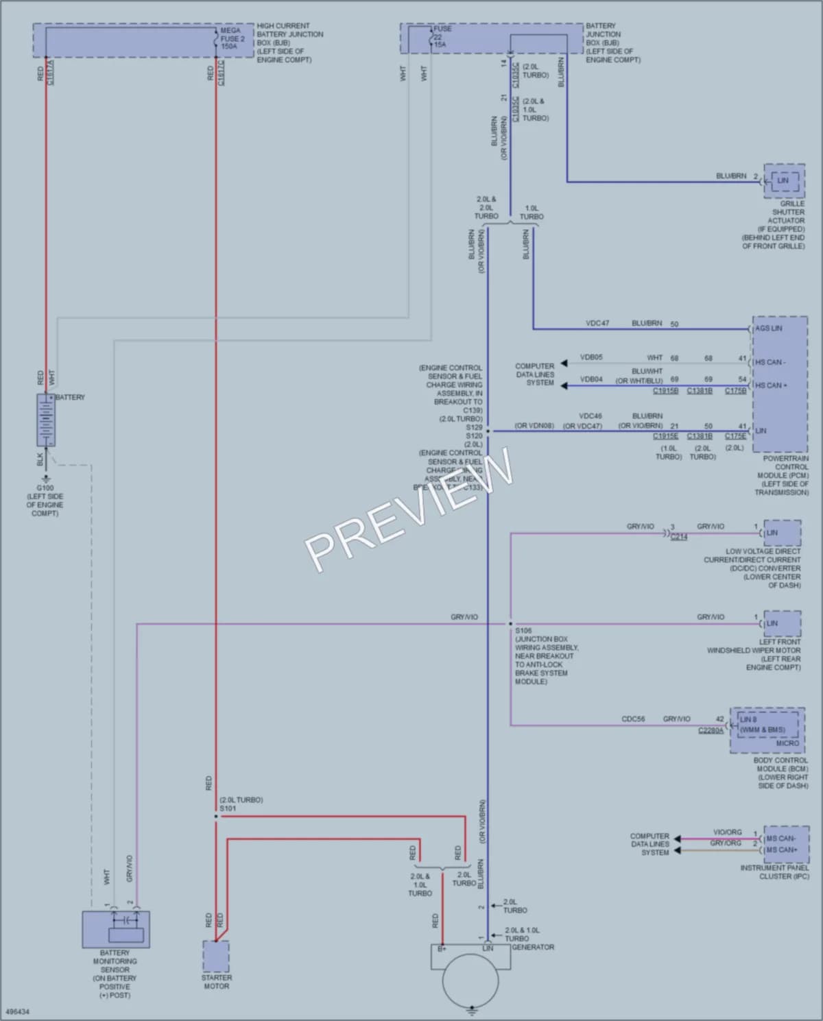 2016 Ford Focus Starting Charging wiring diagram preview