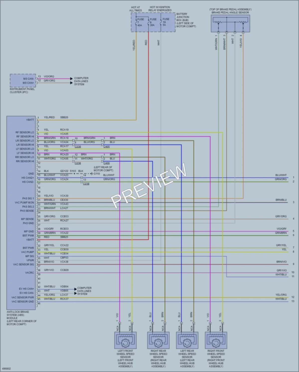 2016 Ford FocusElectric Anti Lock Brakes wiring diagram preview