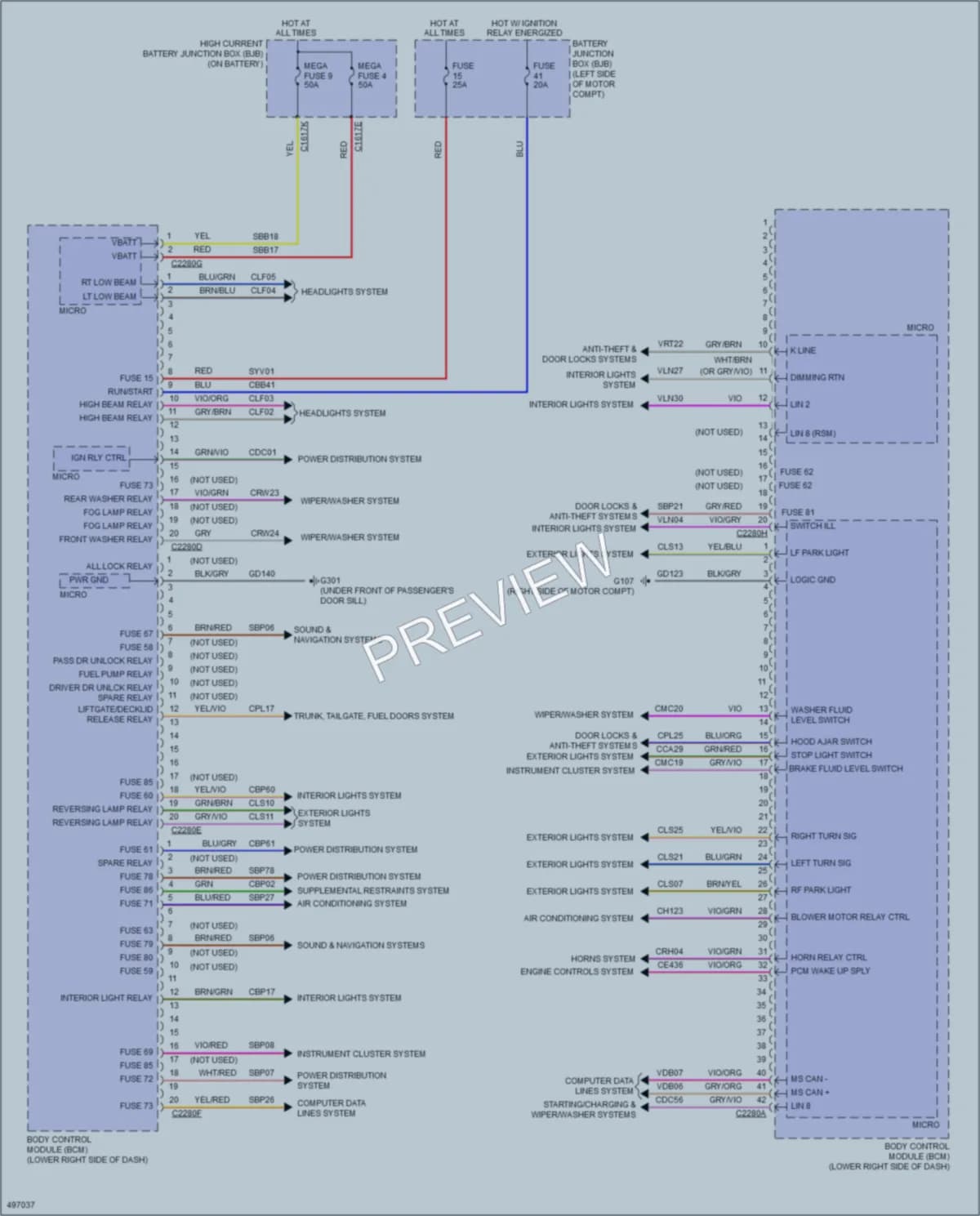 2016 Ford FocusElectric Body Control Modules wiring diagram preview