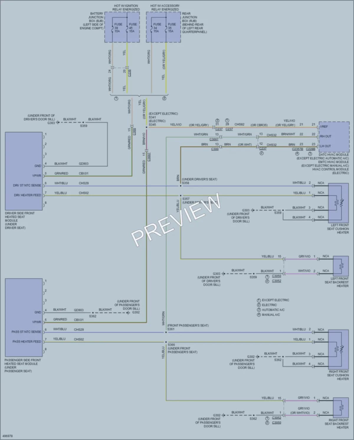 2016 Ford FocusElectric Power Seats wiring diagram preview