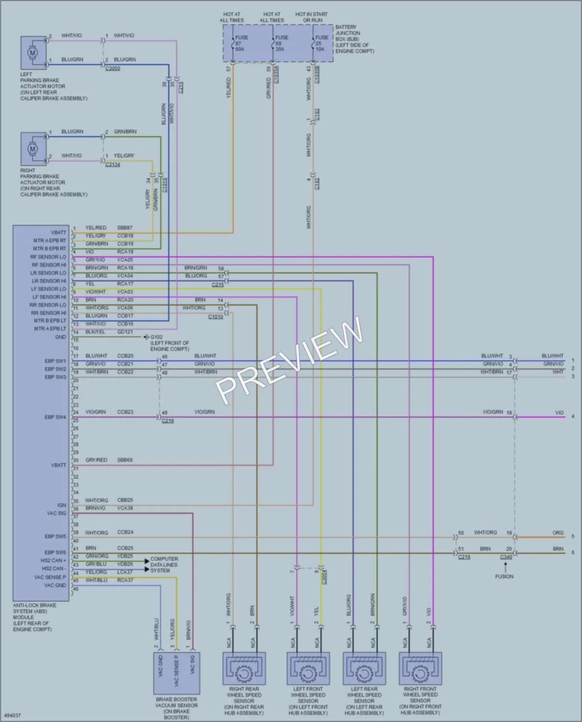 2016 Ford Fusion Anti Lock Brakes wiring diagram preview