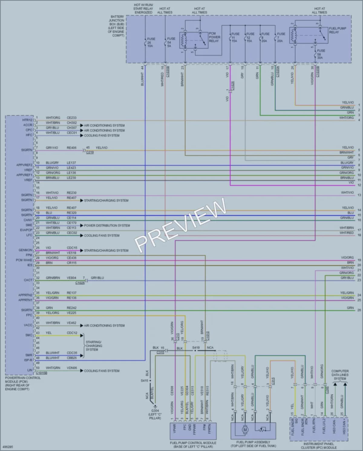 2016 Ford Fusion Engine Performance wiring diagram preview