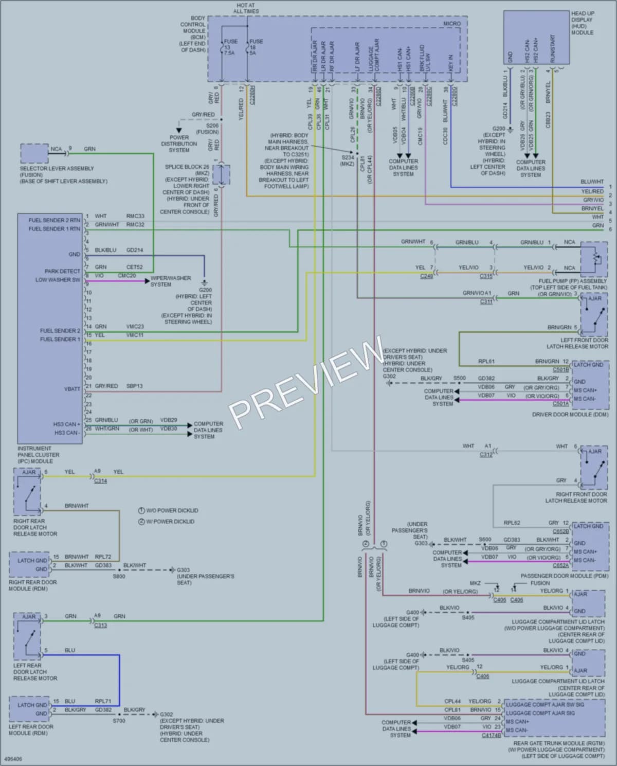 2016 Ford Fusion Instrument Cluster wiring diagram preview