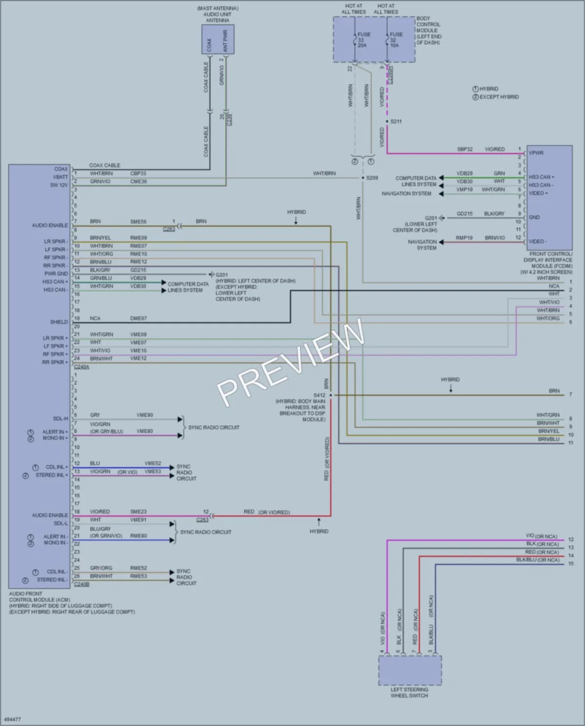 2016 Ford Fusion Radio wiring diagram preview