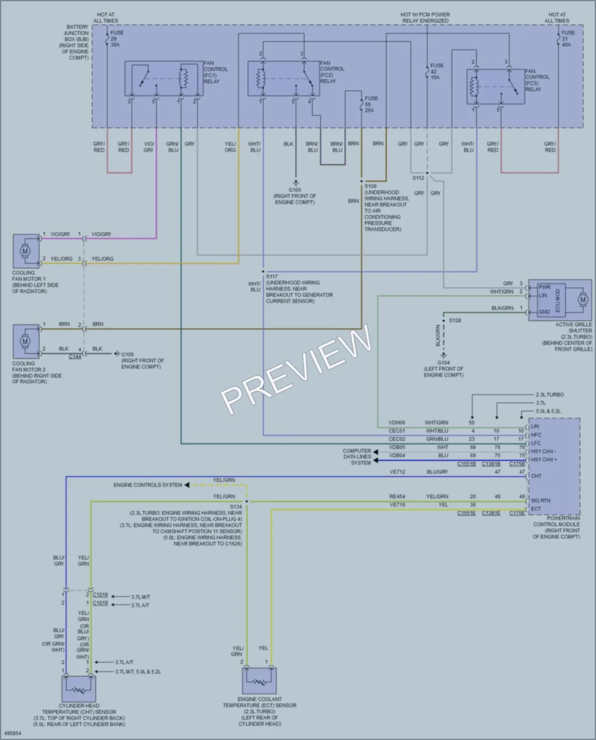 2016 Ford Mustang Cooling Fan wiring diagram preview
