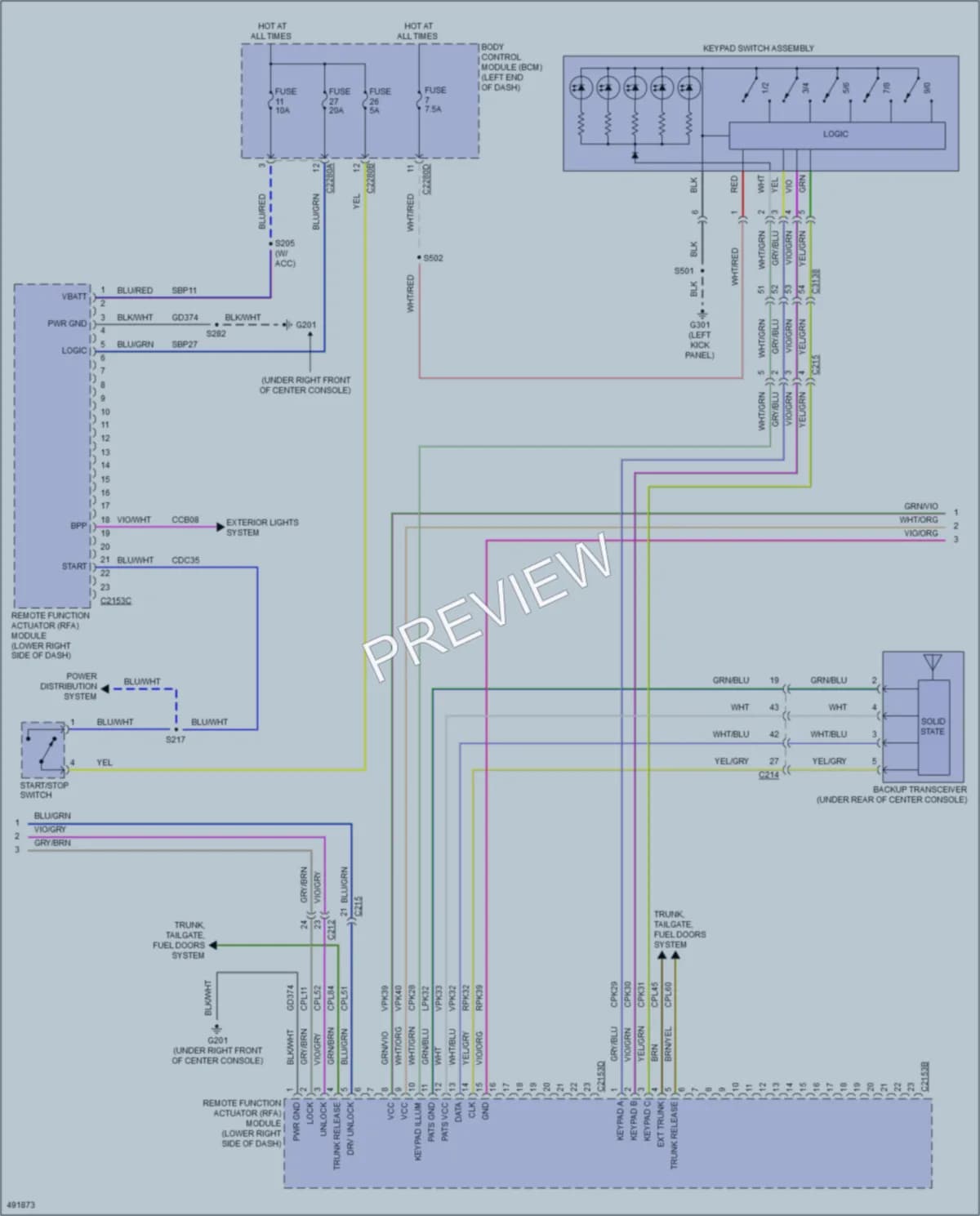2016 Ford Taurus Anti Theft wiring diagram preview