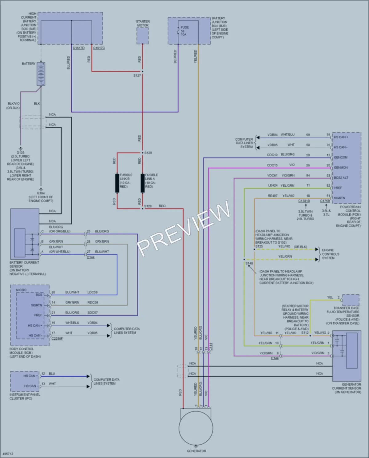 2016 Ford Taurus Starting Charging wiring diagram preview
