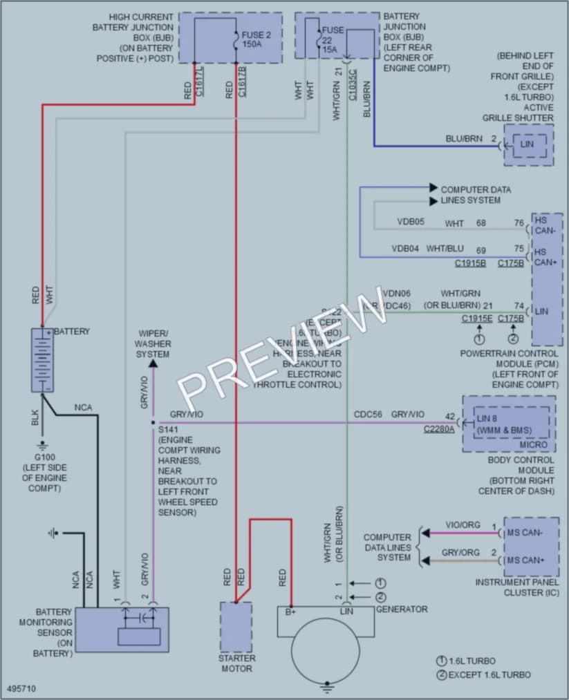 2016 Ford TransitConnect Starting Charging wiring diagram preview
