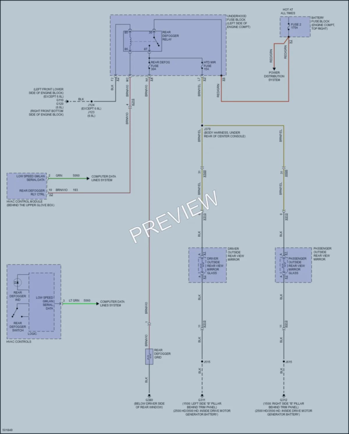 2016 GMC 1500Sierra Defoggers wiring diagram preview