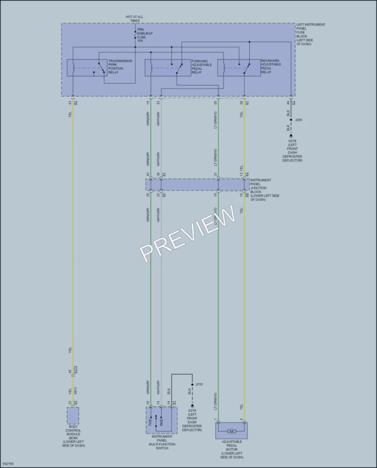2016 GMC 2500HDSierraDenali Power Seats wiring diagram preview