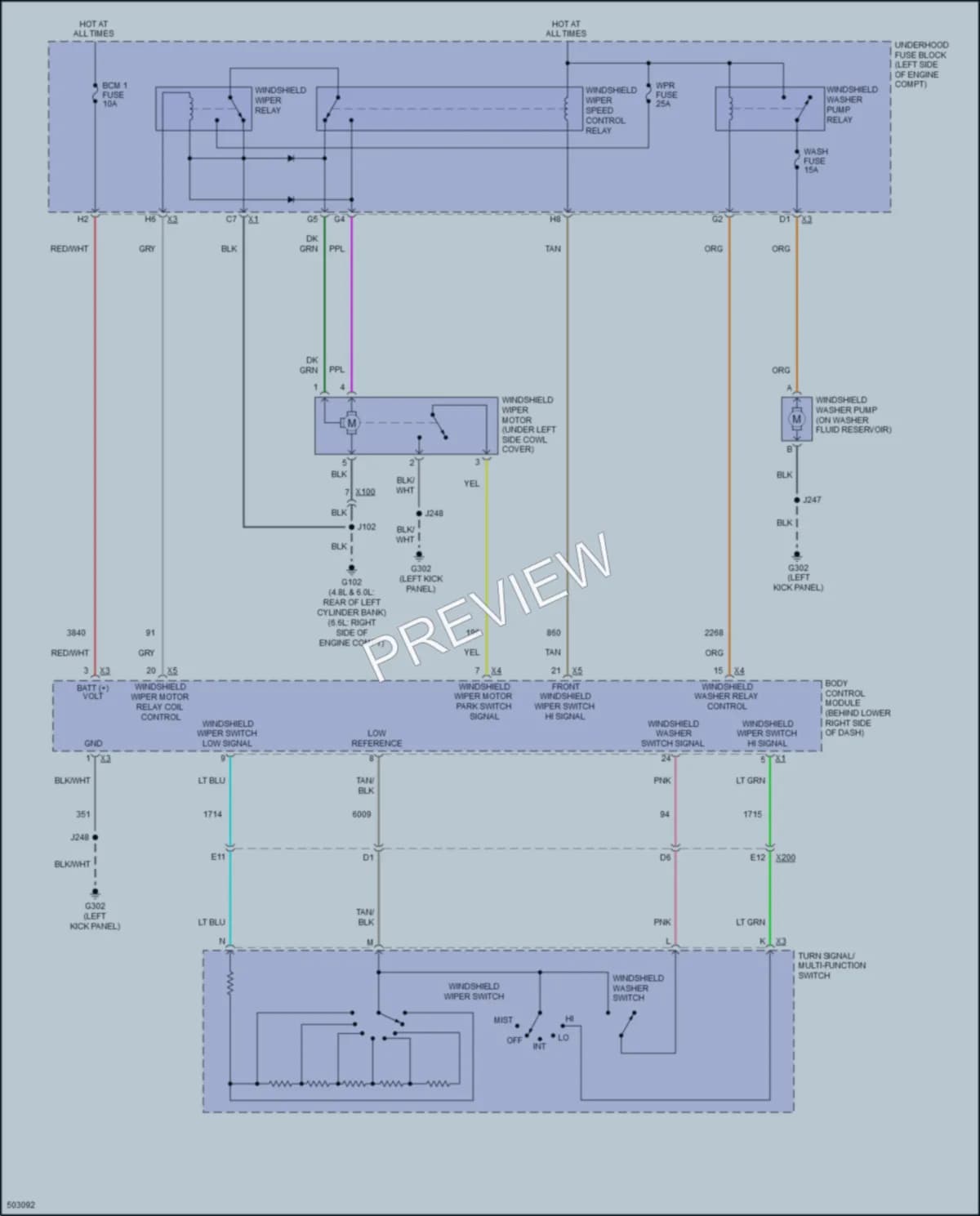 2016 GMC 2500Savana Wiper Washer wiring diagram preview
