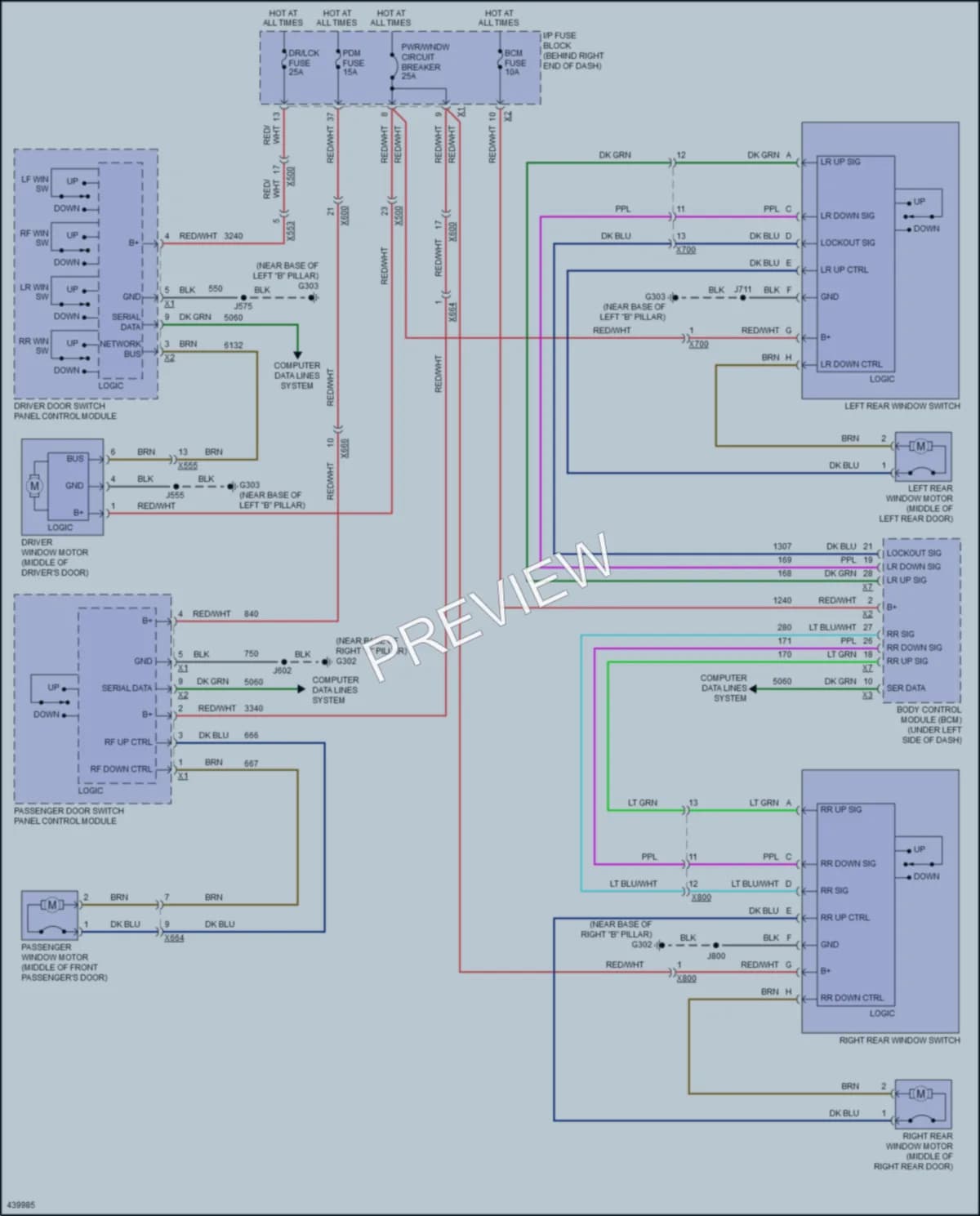 2016 GMC Acadia Power Windows wiring diagram preview