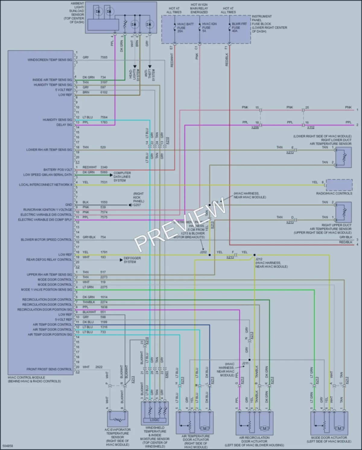 2016 GMC Terrain Air Conditioning wiring diagram preview