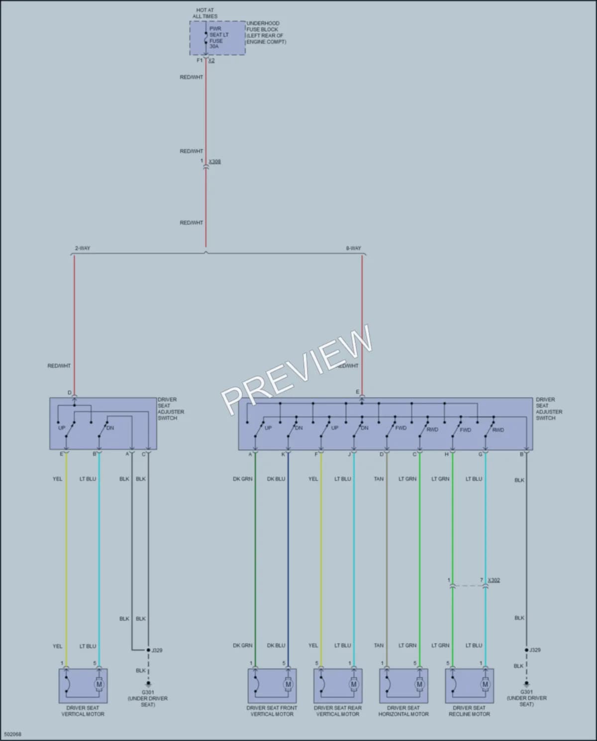 2016 GMC TerrainDenali Power Seats wiring diagram preview