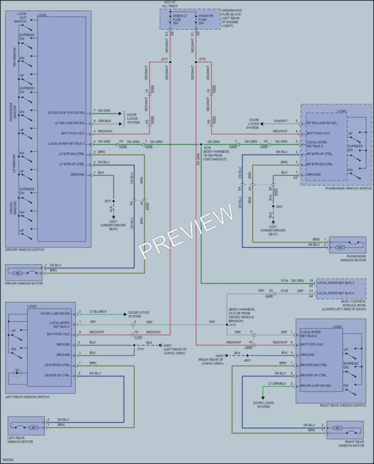 2016 GMC TerrainDenali Power Windows wiring diagram preview