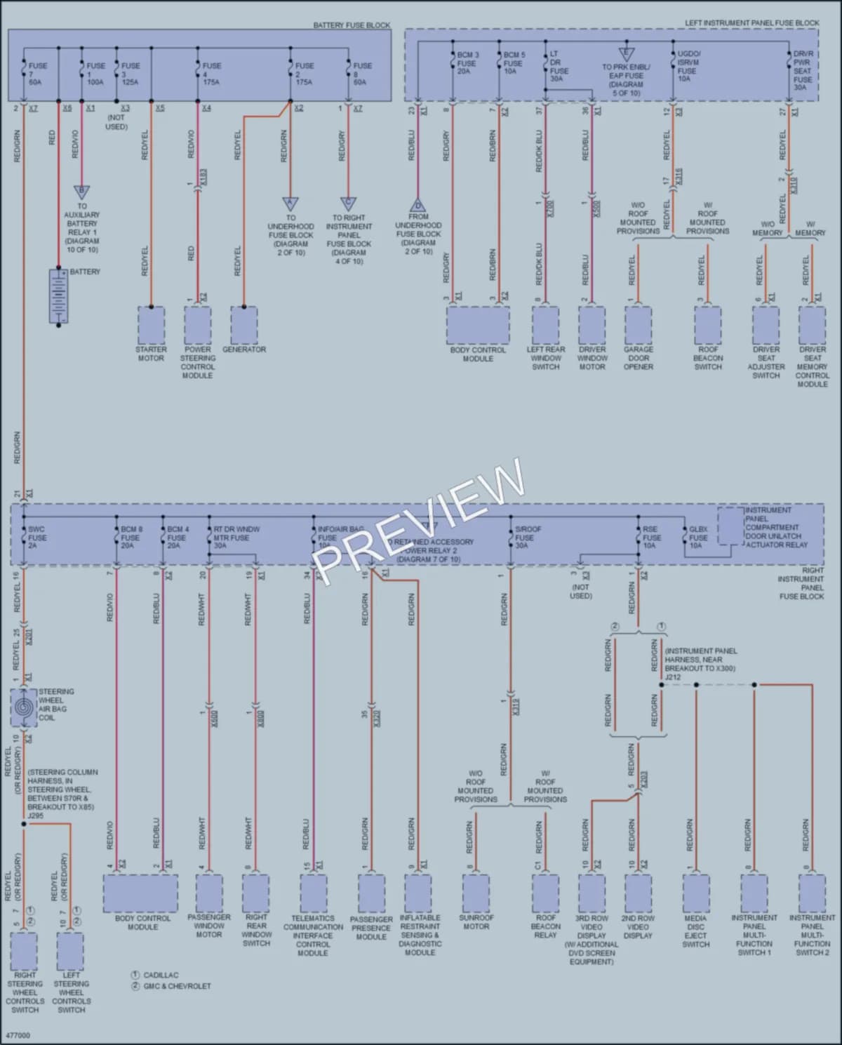 2016 GMC YukonDenali Power Distribution wiring diagram preview