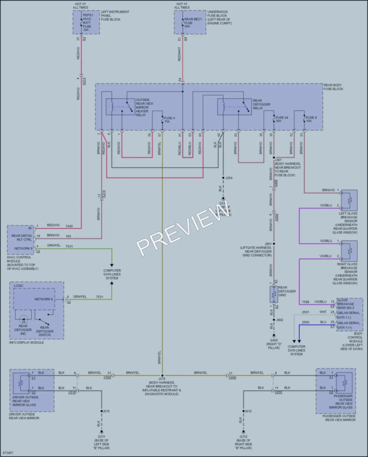 2016 GMC YukonXLDenali Defoggers wiring diagram preview