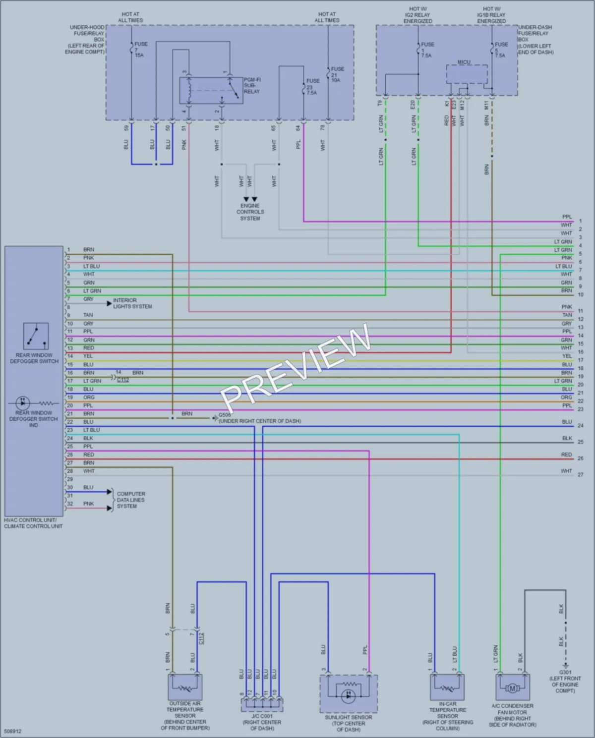 2016 Honda Accord Air Conditioning wiring diagram preview