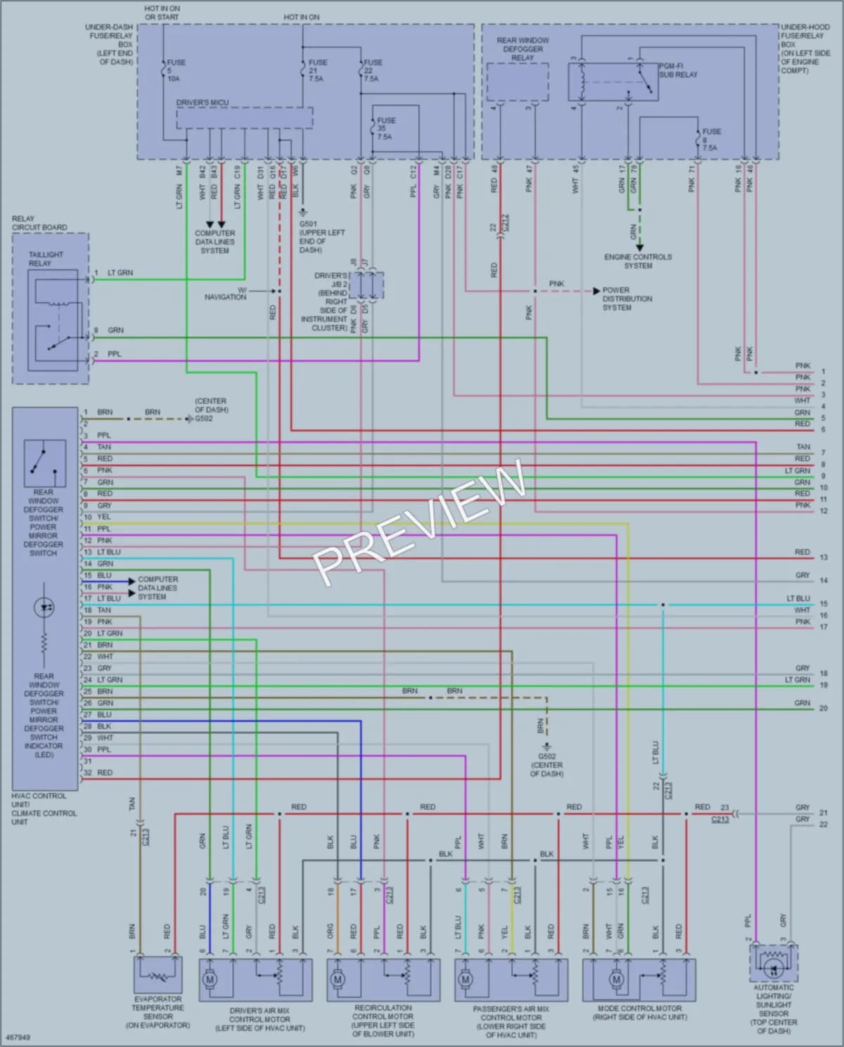 2016 Honda CRV Air Conditioning wiring diagram preview