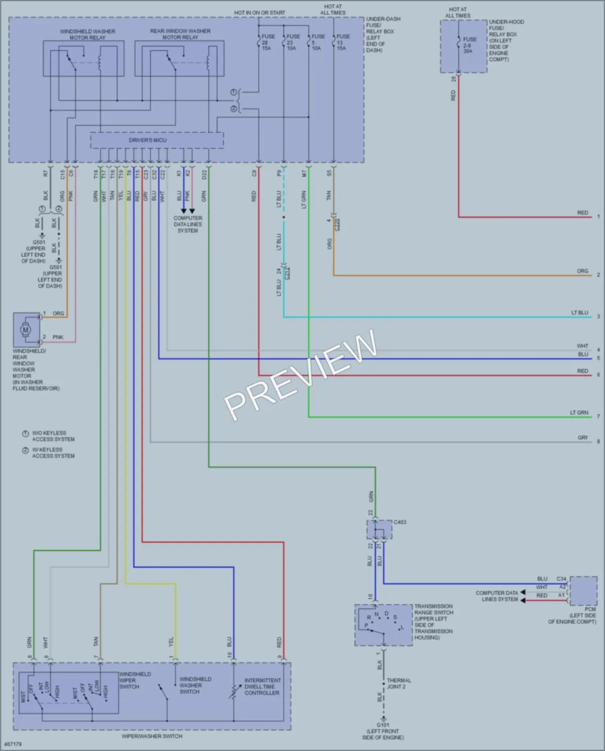 2016 Honda CRV Wiper Washer wiring diagram preview