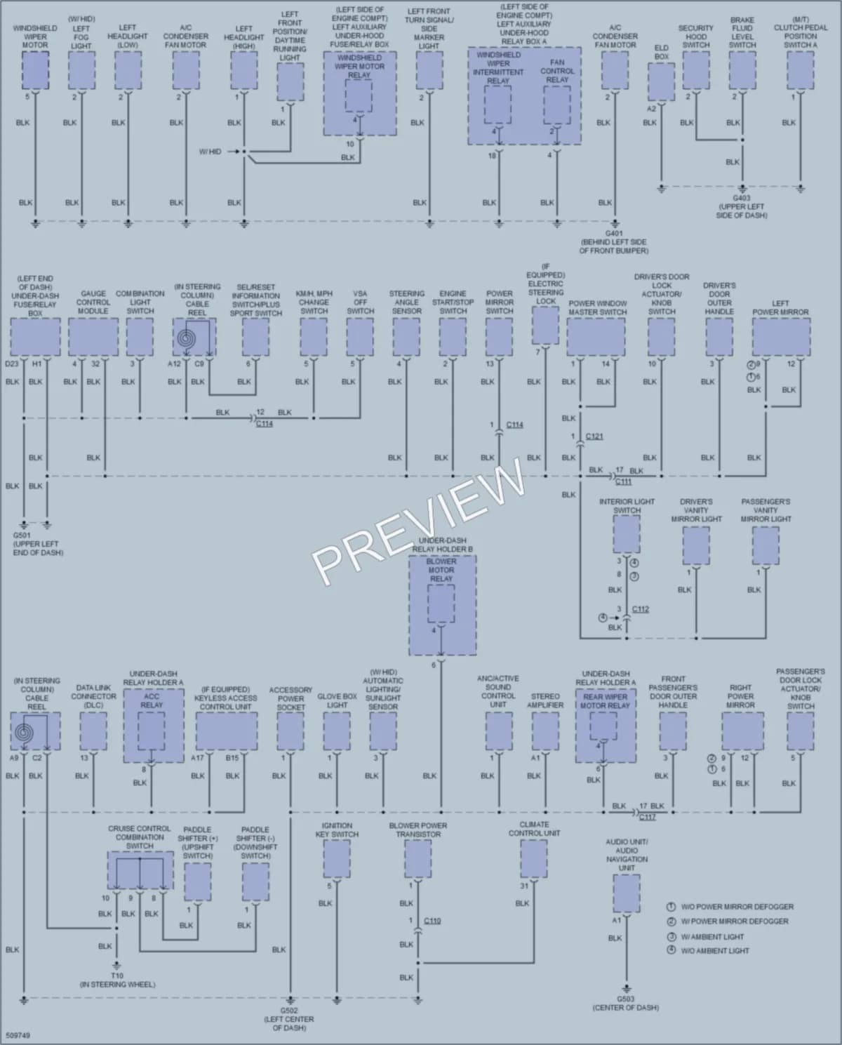 2016 Honda CRZ Ground Distribution wiring diagram preview