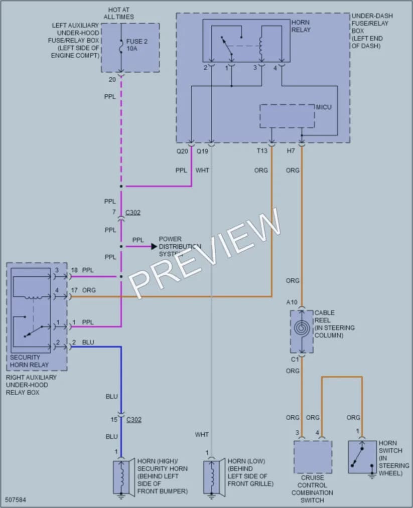 2016 Honda CRZ Horn wiring diagram preview