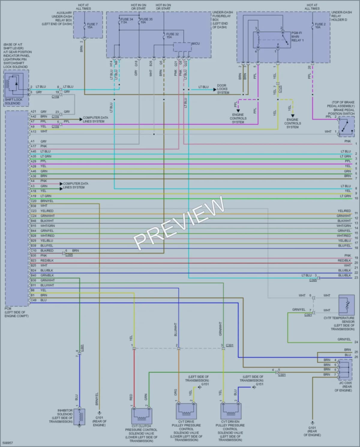 2016 Honda CRZ Transmission wiring diagram preview