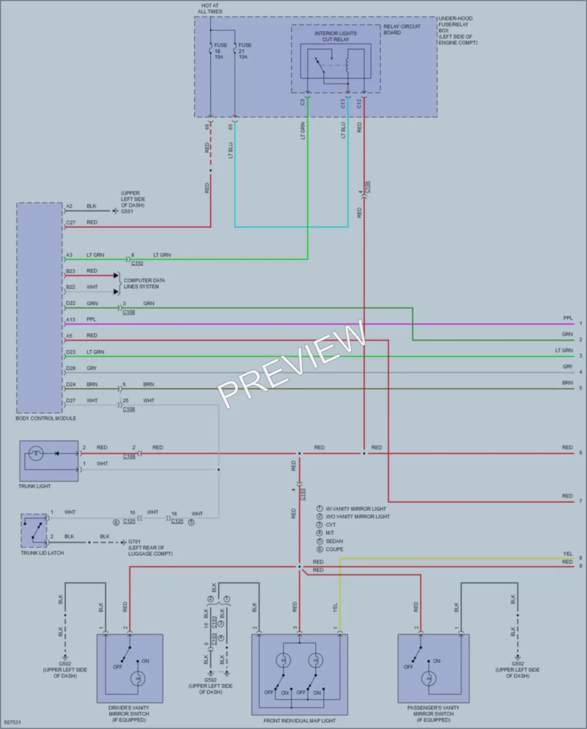 2016 Honda Civic Interior Lights wiring diagram preview