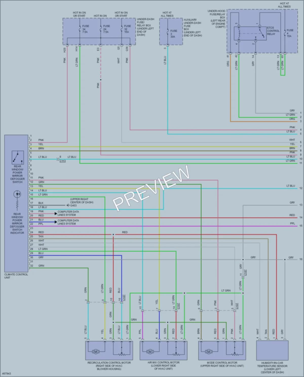 2016 Honda Fit Air Conditioning wiring diagram preview