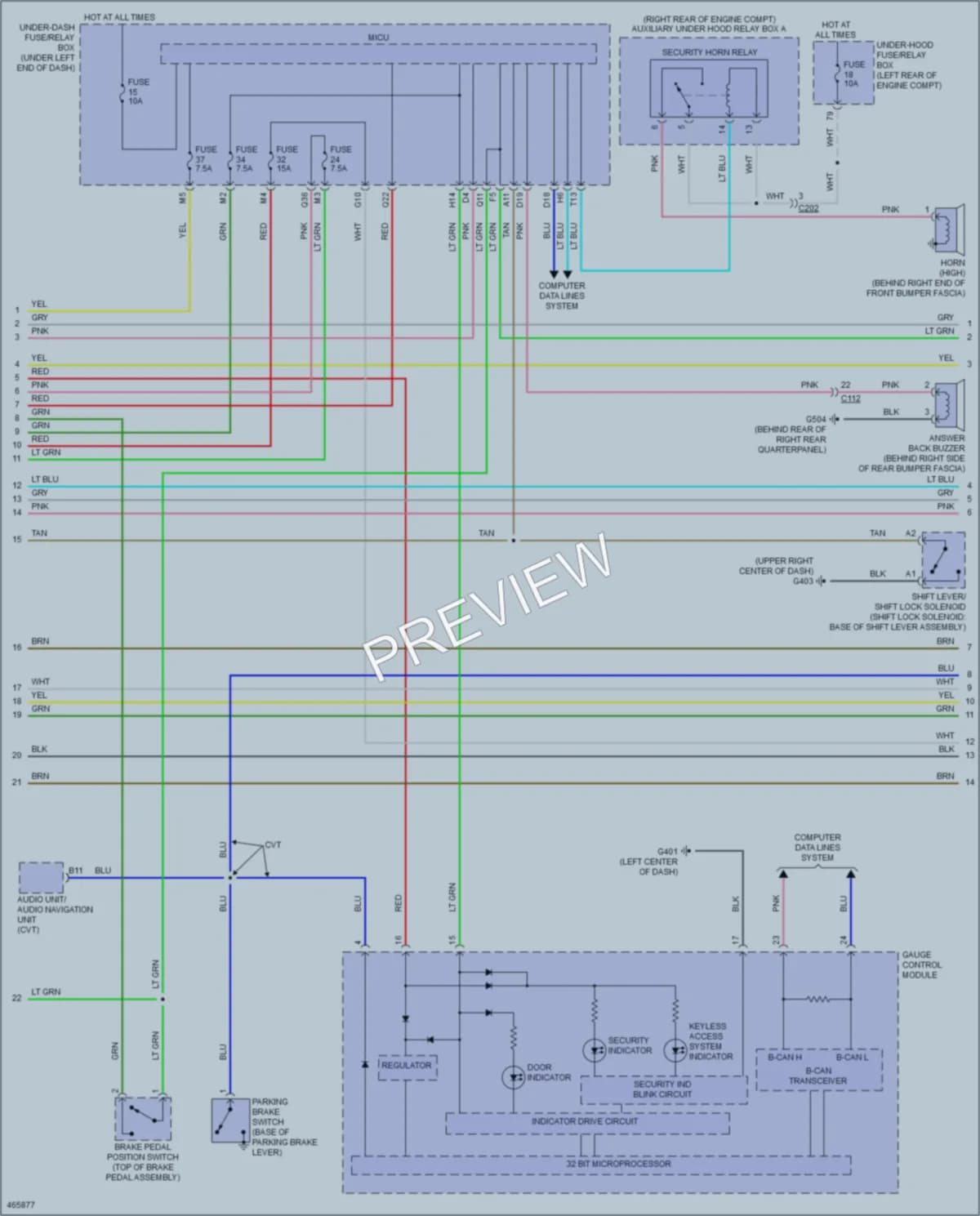 2016 Honda Fit Anti Theft wiring diagram preview